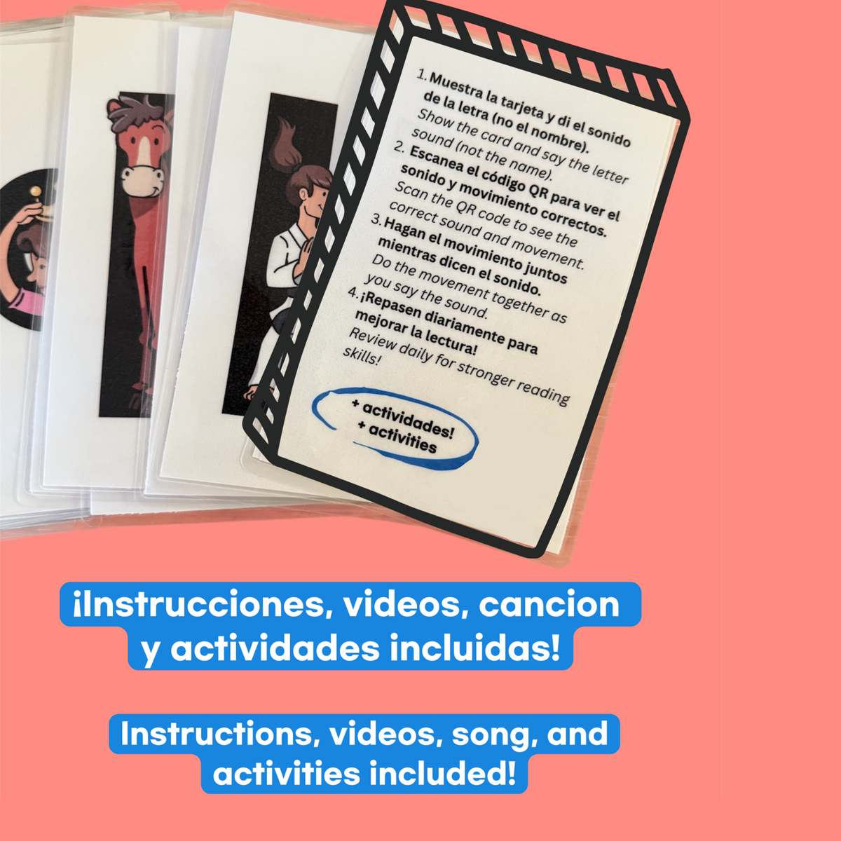 large digital mnemonic phonics flashcards for kids with clear images