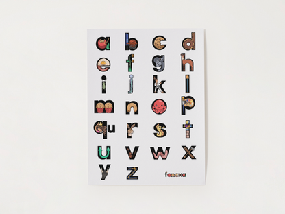 mnemonic alphabet poster for kids with letter sounds