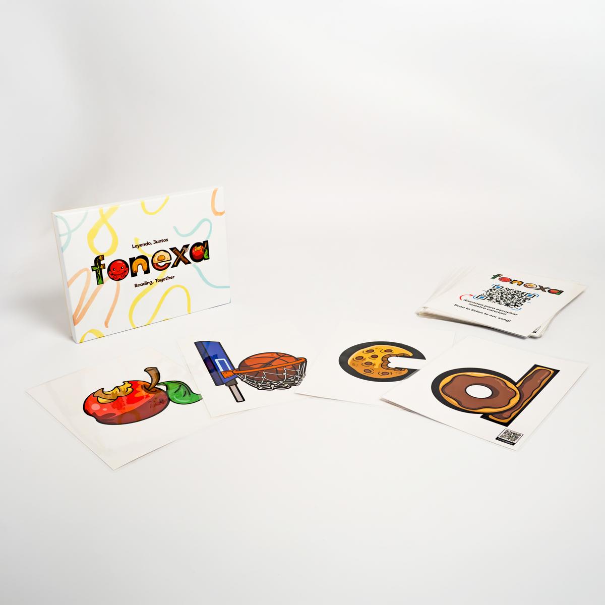 mnemonic phonics flashcards for kids with embedded pictograph images