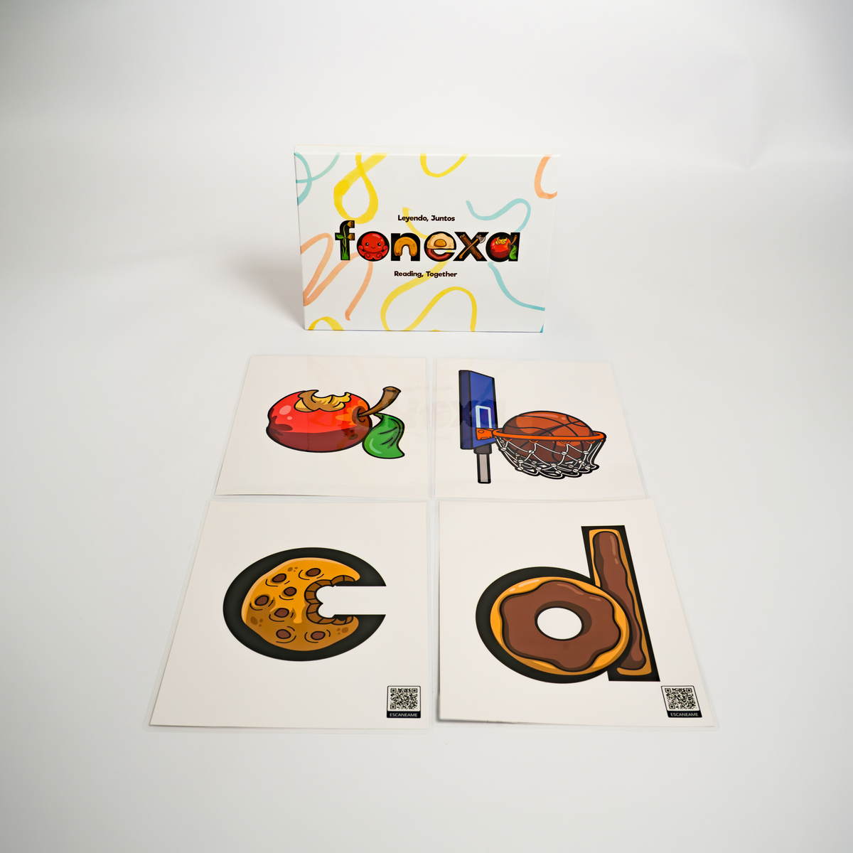 mnemonic phonics flashcards for kids with embedded pictograph images